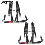 Black Seat Belt Harness Pair Of 4 Point 2" Padded For Polaris RZR XP S 4 1000