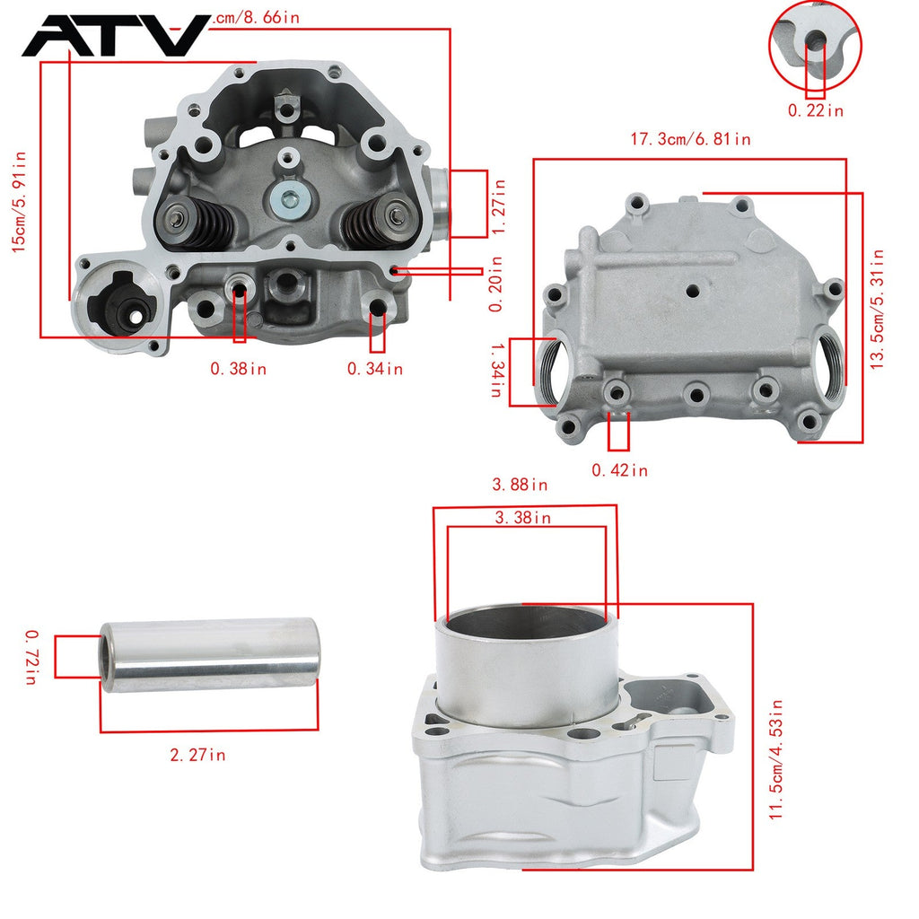 Engine Rebuild Kit Cylinder Head & Cover Sleeve Cylinder For HONDA TRX500 12-19