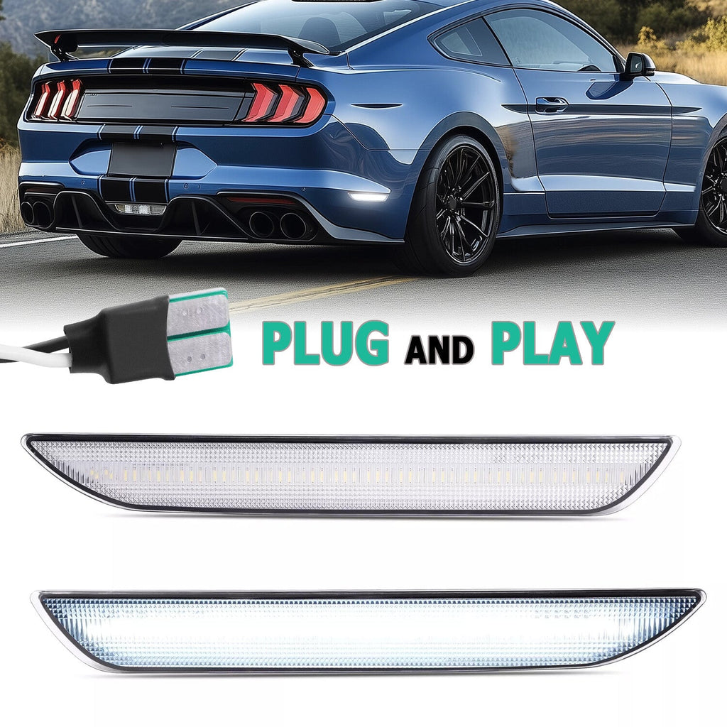 Clear Lens LED Rear Side Marker Signal Lights For Ford Mustang gt 2015-2023 2020