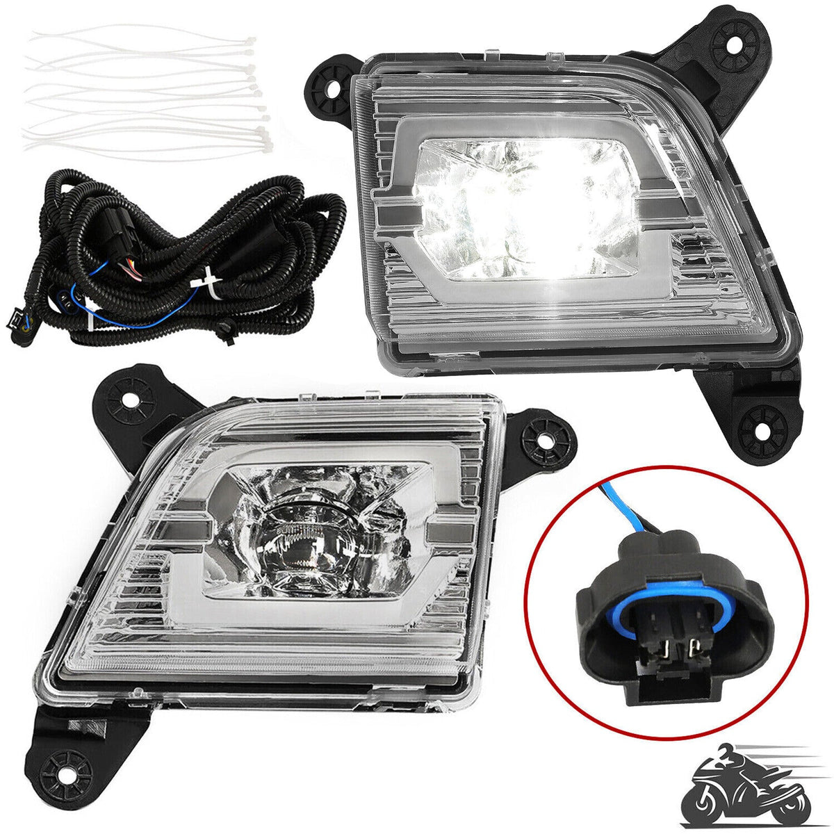 For 2019 2020 2021 2022 Chevy Silverado 1500 2500HD 3500HD LED Fog Lights Lamps