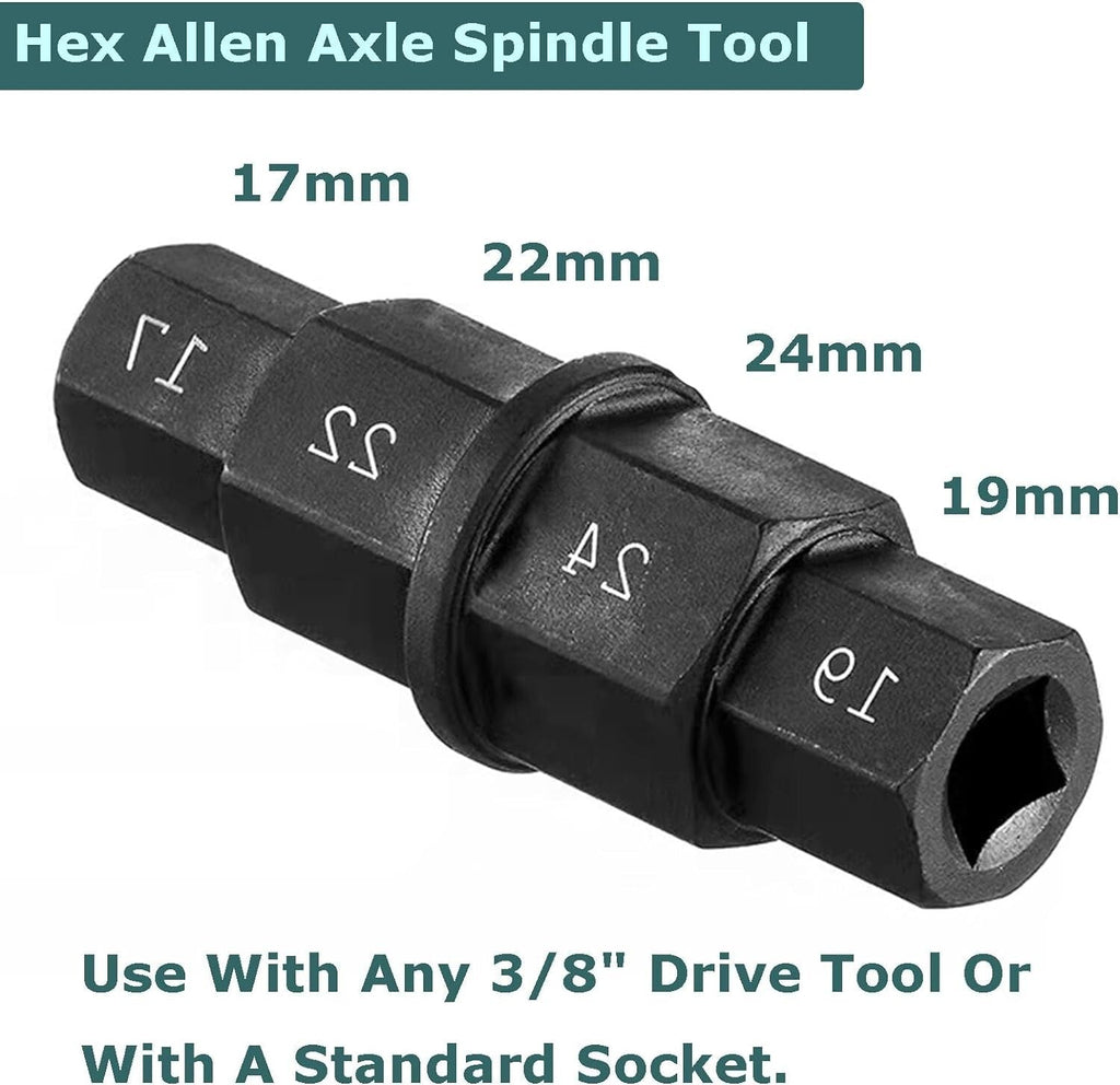 Motorcycle Front Rear Wheel Axle Hex Spindle Driver Removal Tool 17 19 22 24mm