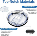 4Pcs Replacement Splash Spill Proof Lids for 20oz Stainless Steel Skinny Tumbler