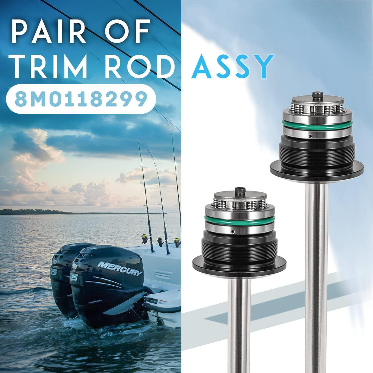 2*Trim Rod Assy Kit For Mercury/Mariner Verado 200-300hp IL6 8M0118299 896157A01