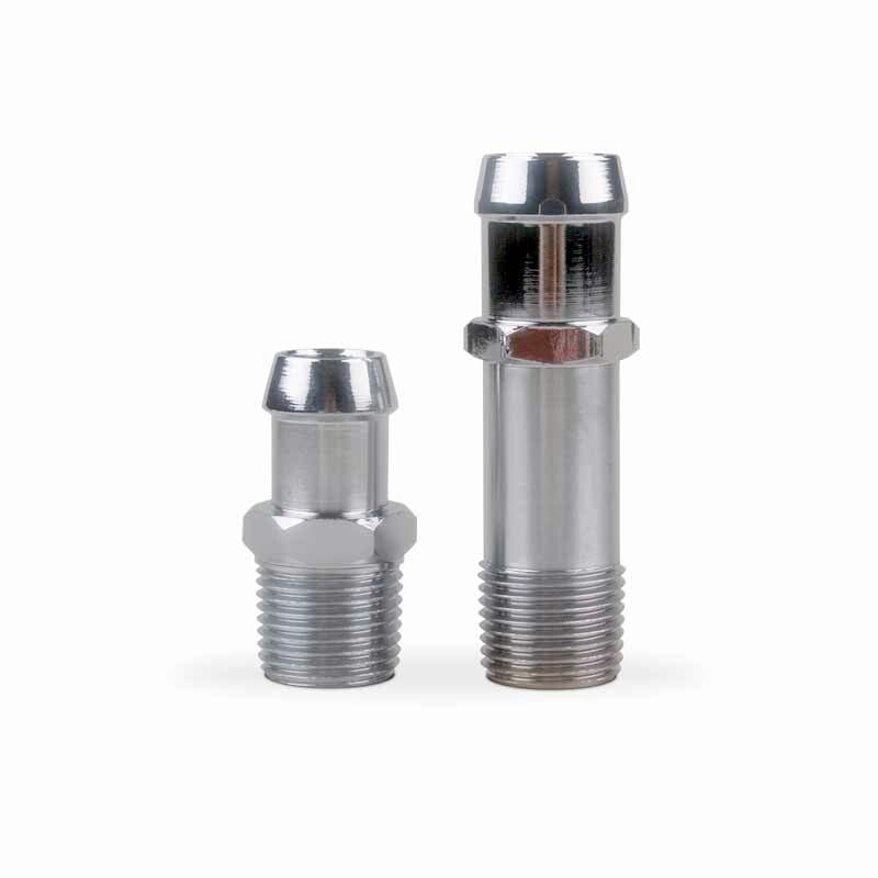 SBC BBC CHEVY HEATER HOSE FITTING SET 3/4" WATER PUMP 5/8" INTAKE CHROMED STEEL