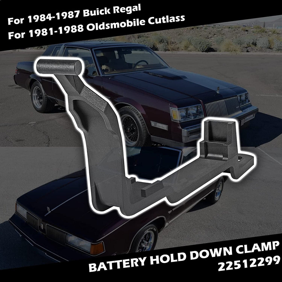 Battery Hold Down Clamp 22512299 For 81-88 Oldsmobile Cutlass, 84-87 Buick Regal
