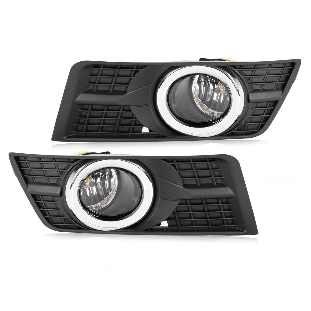 Pair Fog Lights w/Bezel Bumper Lamp Cover For Cadillac SRX 2010 - 2016 2015