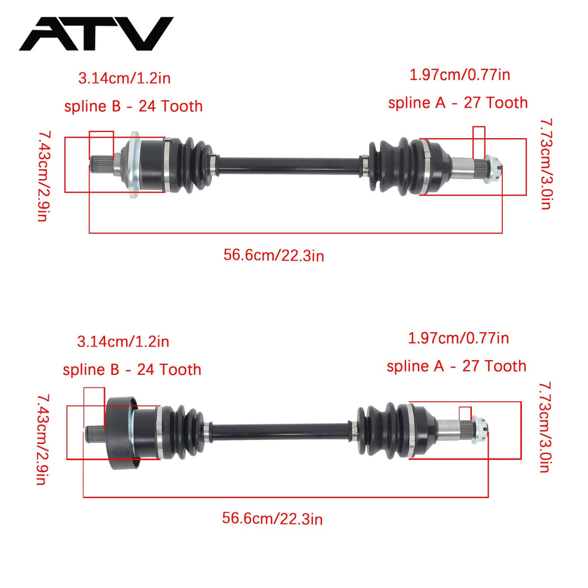 1502-345 1502-344 Front Left Right CV Axles Drive Shaft For Arctic Cat 400 06-14