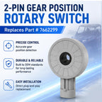7662299 Gear Position Rotary Switch 2 Pin for Polaris General XP 4 1000 2017-25