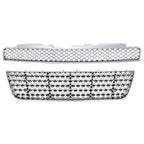 For 06-16 Chevy Impala/Limited Chrome Mesh Style Front Upper+Lower Bumper Grille