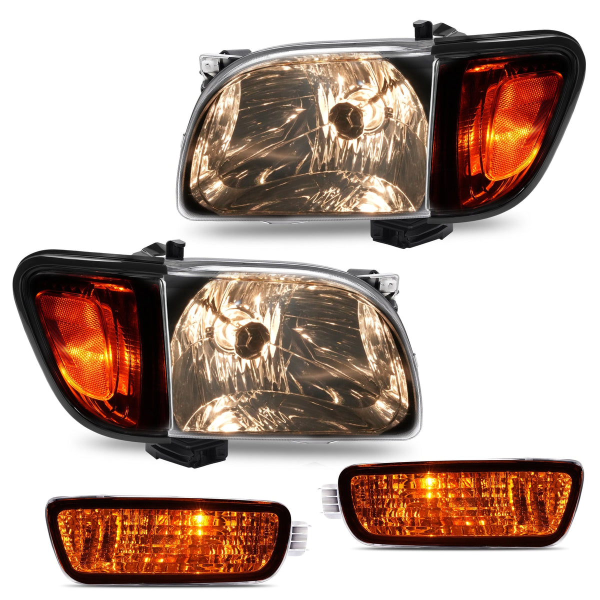 For Toyota Tacoma 2001-2004 Headlights Corner Signal Lights Bumper Lamp w/Bulbs