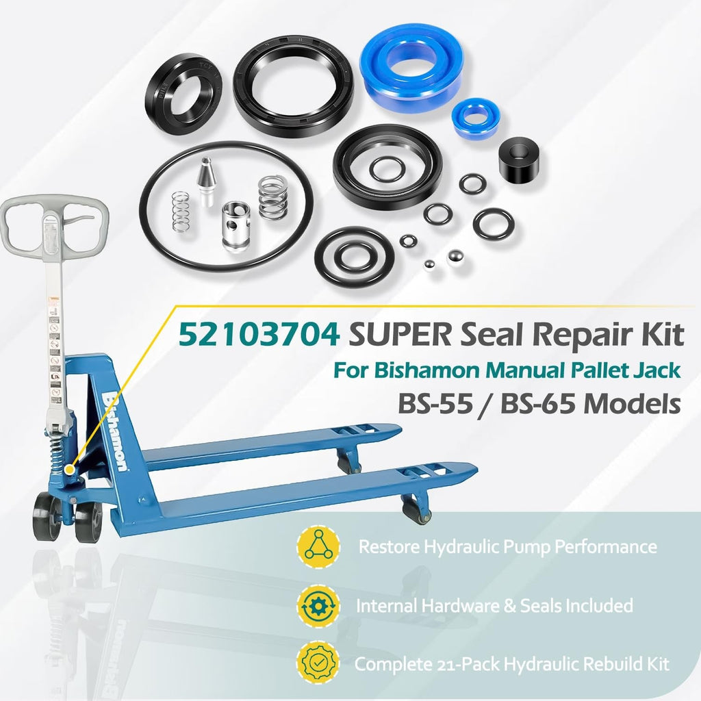 for Bishamon BS-55 BS-65 Manual Pallet Jack BI 52103704-SUPER Seal Repair Kit