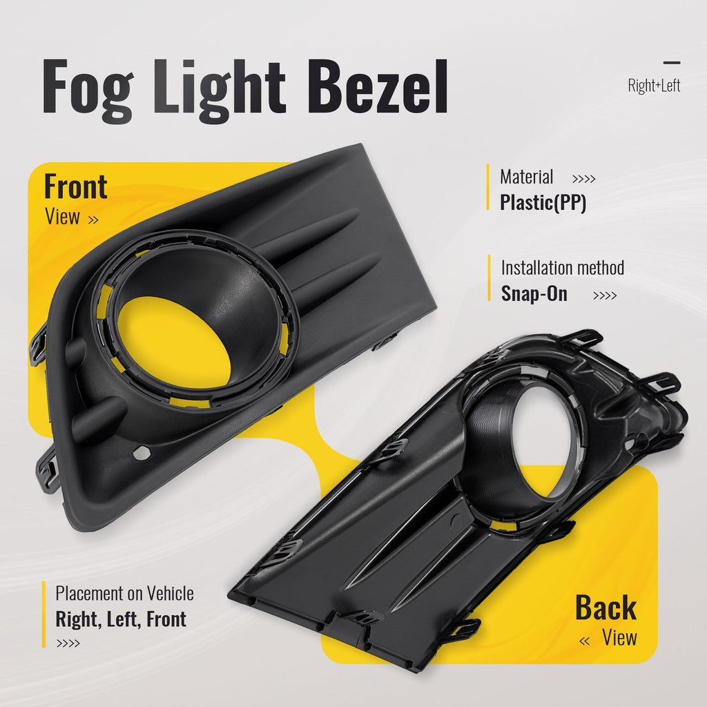 Pair Front Bumper Fog Light Lamp Cover Bezel Trim For Honda Pilot 2012-15 LH+RH