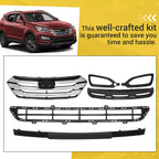 For Hyundai Santa Fe Sport 2013-2016 Front Upper Grille Fog Light Bezels Set