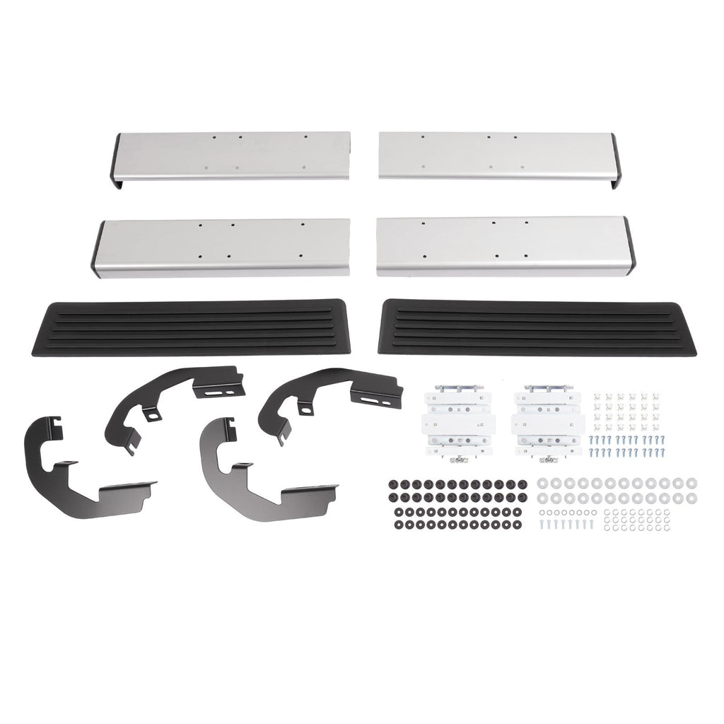 Side Step Bar Running Boards Silver+Black For 19-25 Silverado Sierra Regular Cab