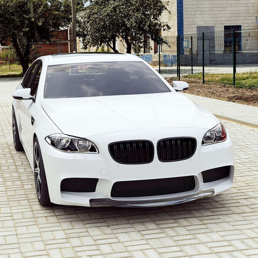For BMW F10 M5 2012-2017 Front Bumper Lip Spoiler Splitter Carbon Fiber Look ABS