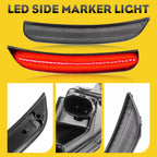 2X Rear Red Smoked LED Side Marker Light Lamp For Chrysler 300 300S 300C 15-23