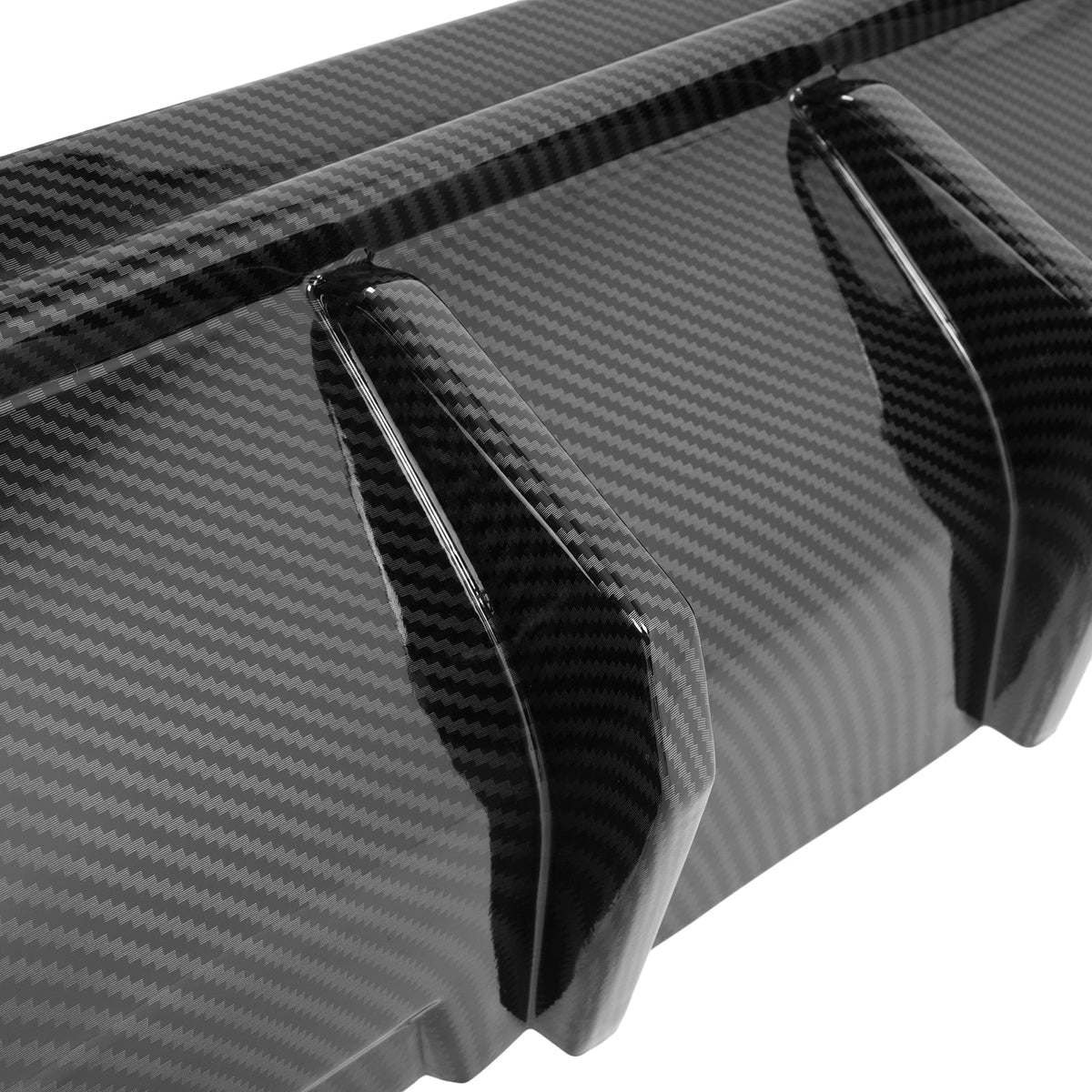 Rear Bumper Diffuser Valance Shark Fin Carbon Fiber Color For Chrysler 300 15-23