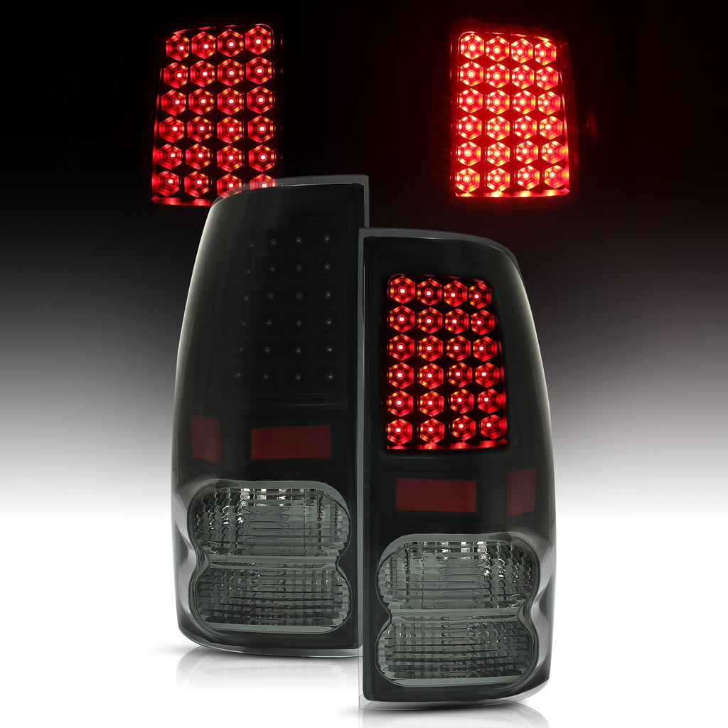 Black Smoke For Toyota Tundra 2007-2013 LED Tail Lights Brake Lamps Left+Right