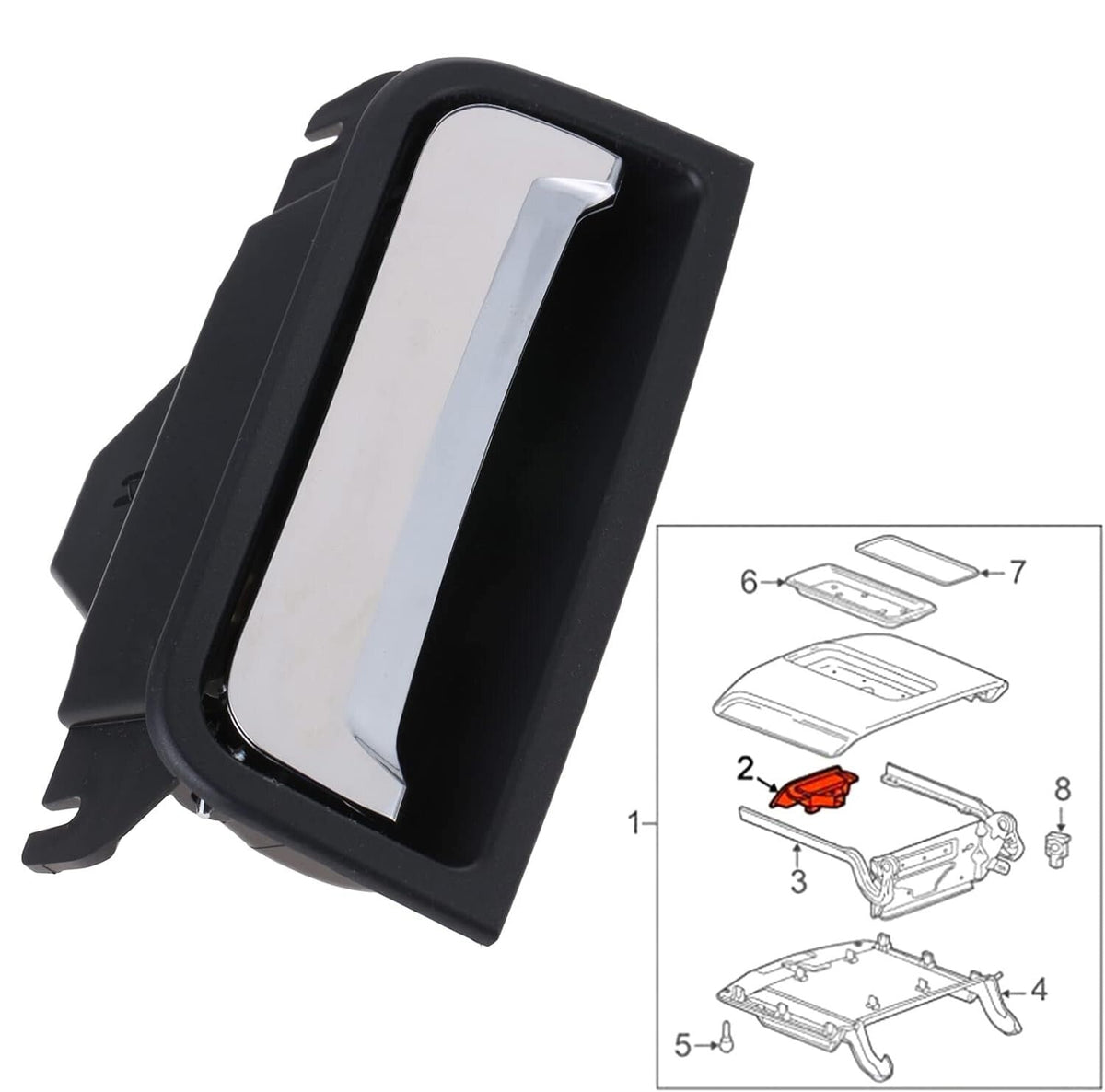Center Console Armrest Latch Handle Plate 22861304 for 2014-2020 Chevrolet GMC