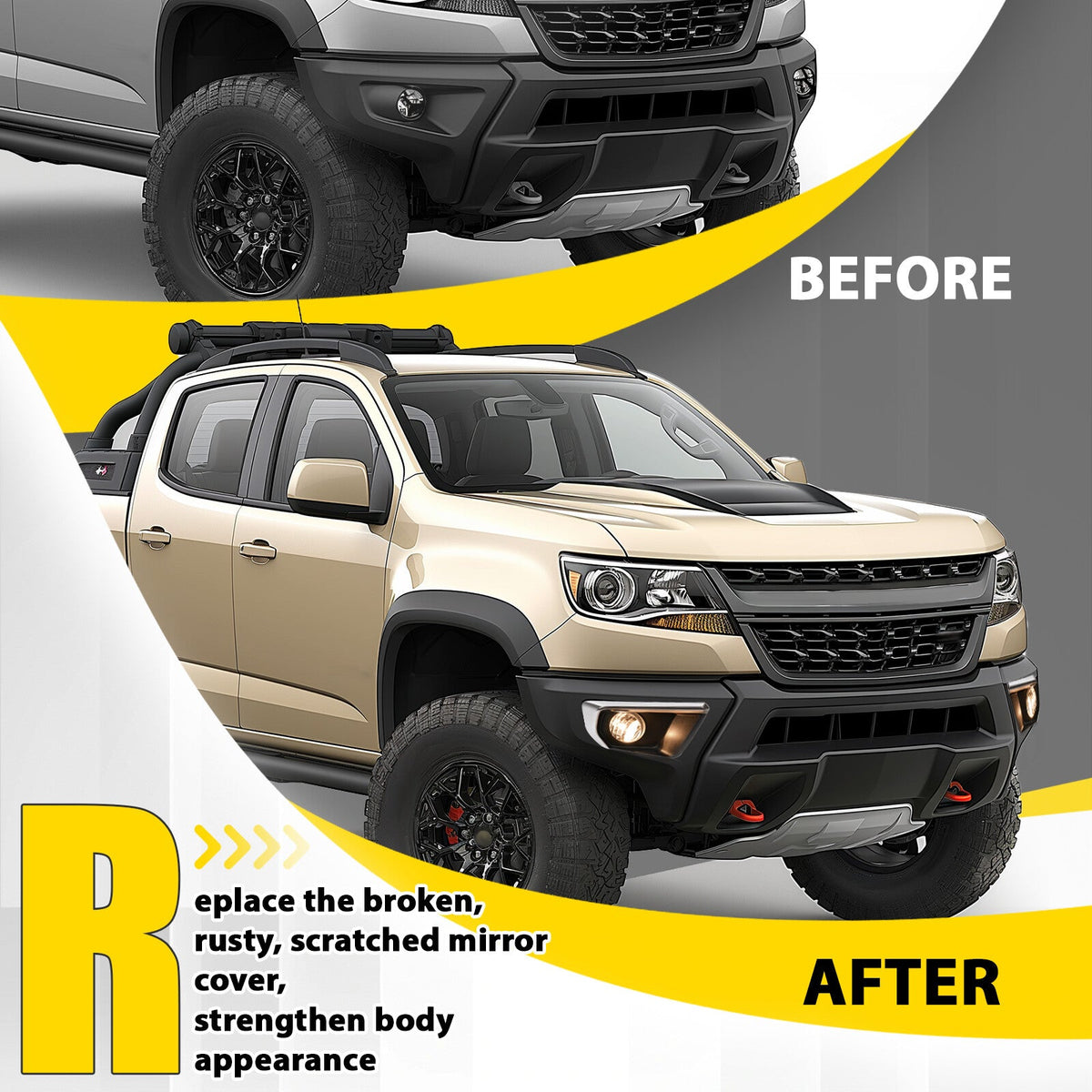 For Chevrolet Colorado 2021-2022 Clear Fog Lights w/ Chrome Bezel Wires Switch