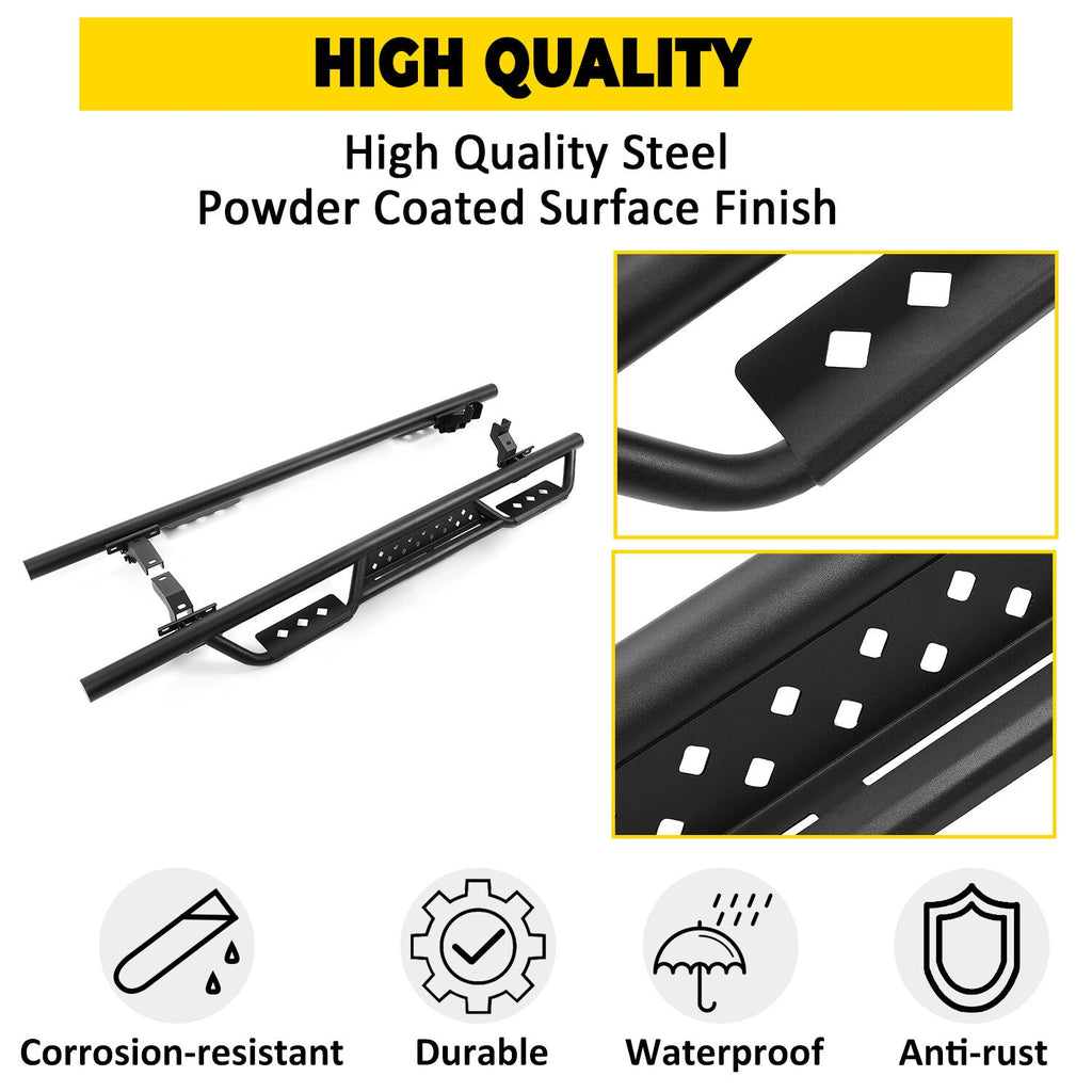 Fits 2021-2024 Ford Bronco 4 Door Side Steps Running Boards Nerf Bars Textured