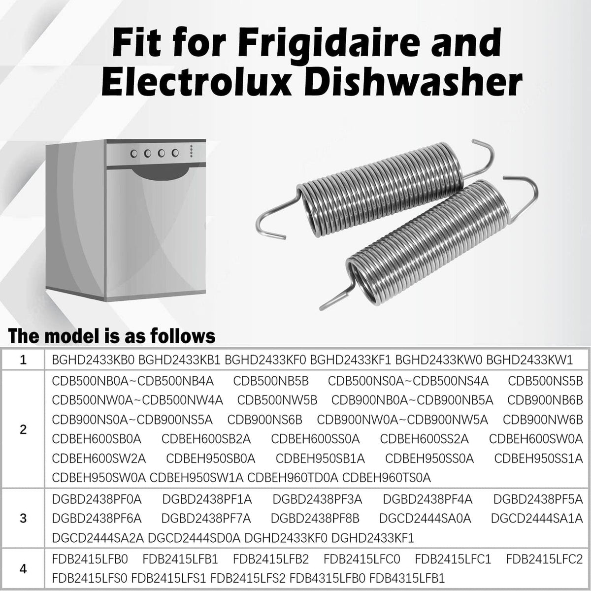 154579101 Dishwasher Door Friction Spring for Frigidaire & Electrolux Dishwasher