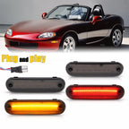 4X LED Side Marker Light Smoked Lens Front Rear FOR MAZDA MX-5 MIATA 1990-2005