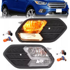 For 2017-2019 Ford Escape Kuga Pair Driving Fog Lights Turn Signal Lamps w/Cover