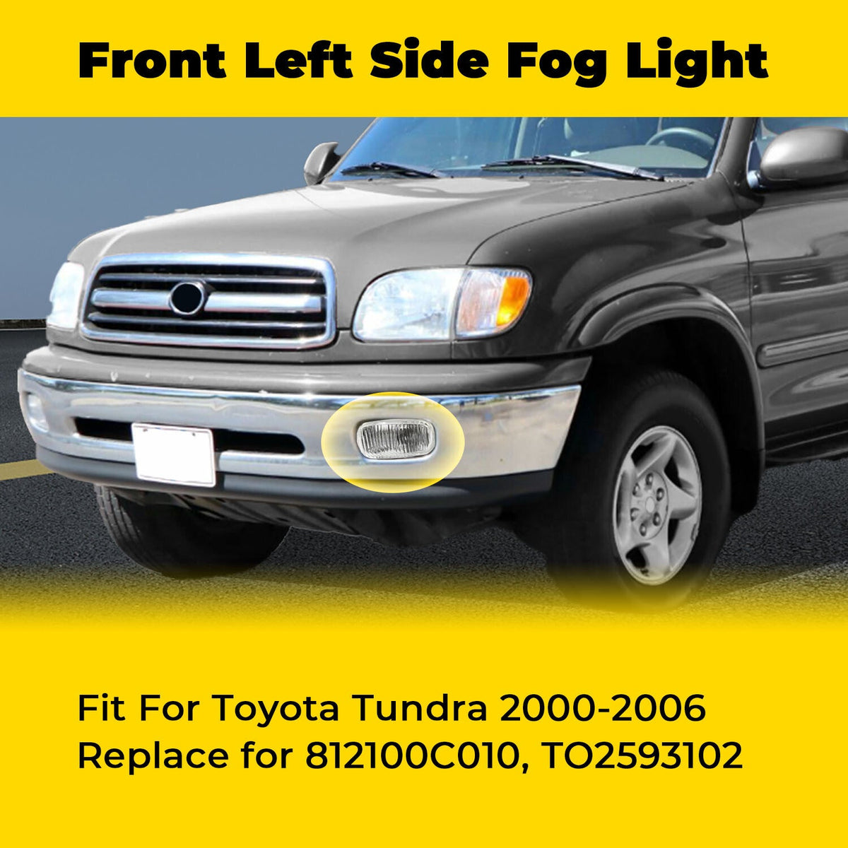 Front Left Drving Fog Lamp Clear With Bulb Set For Toyota Tundra 2000-2006