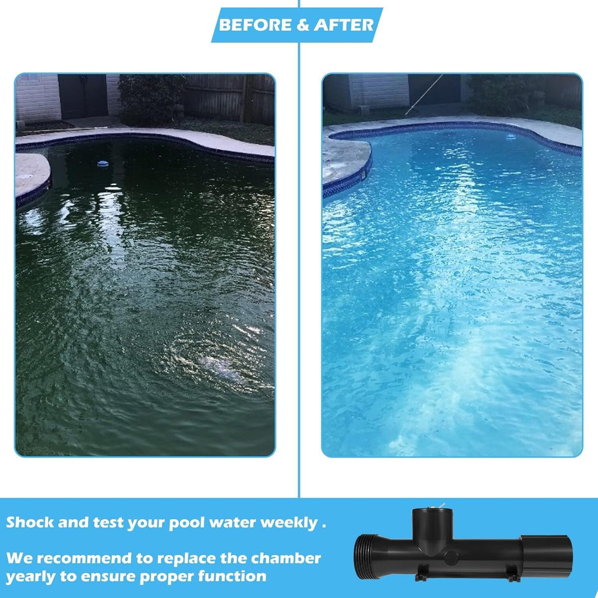 4CH4002R Power Ionizer Replacement Chamber for Swimming Pool Treatment System