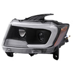For Jeep Grand Cherokee 2011 2012 2013 LED DRL Projector Headlights Black Pair