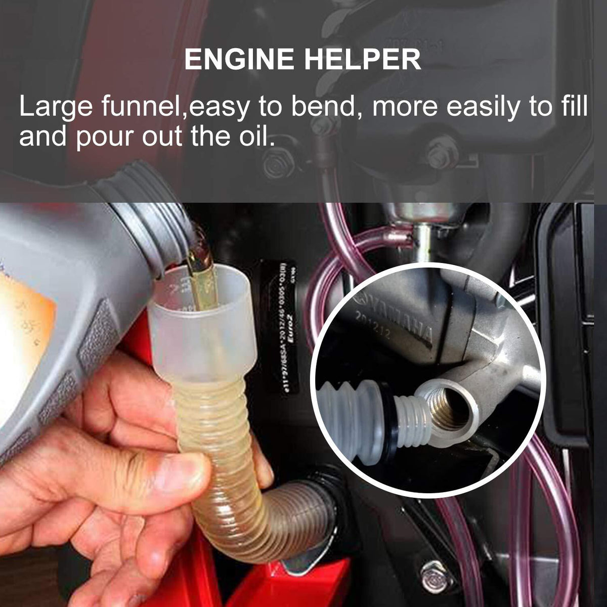 Mess Free Oil Change Funnel Flexible Pipe fits for Honda Generator EU SD EB EG
