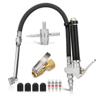 Air Tire Inflator With Pressure Gauge (10-120 PSI) Dual Head Chuck for Car Truck