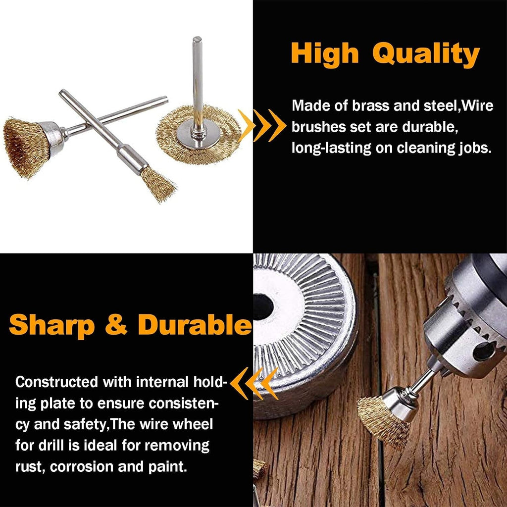 For Dremel Rotary Tool Die Grinder 45Pcs Wire Brush Wheel Cup Pen Brush Mix Set