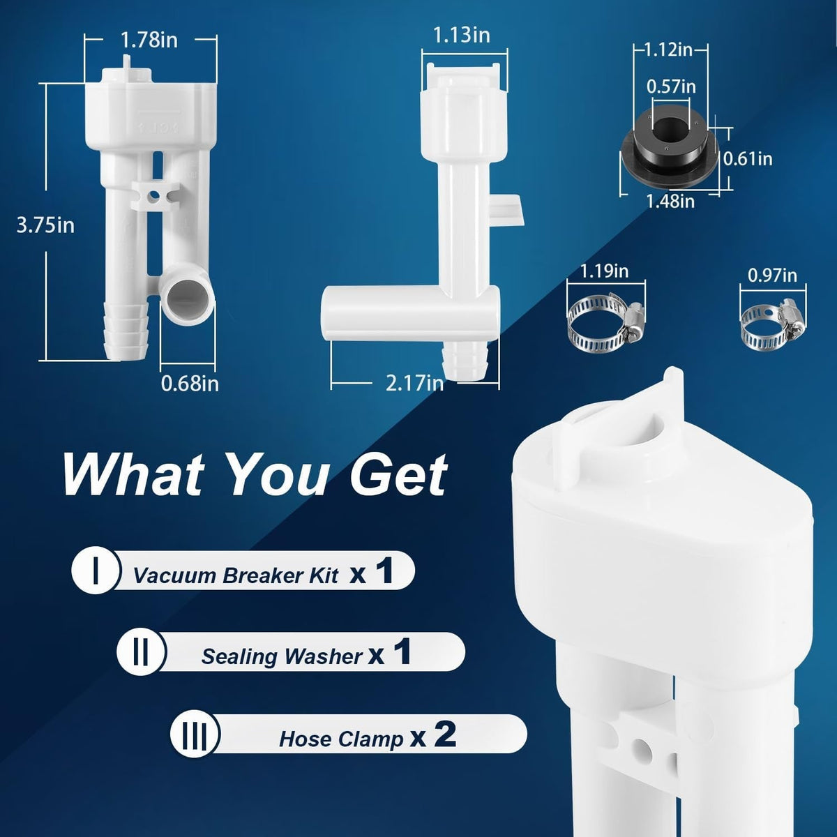 385316906 Vacuum Breaker Kit for Dometic SeaLand, VacuFlush, Traveler Toilets