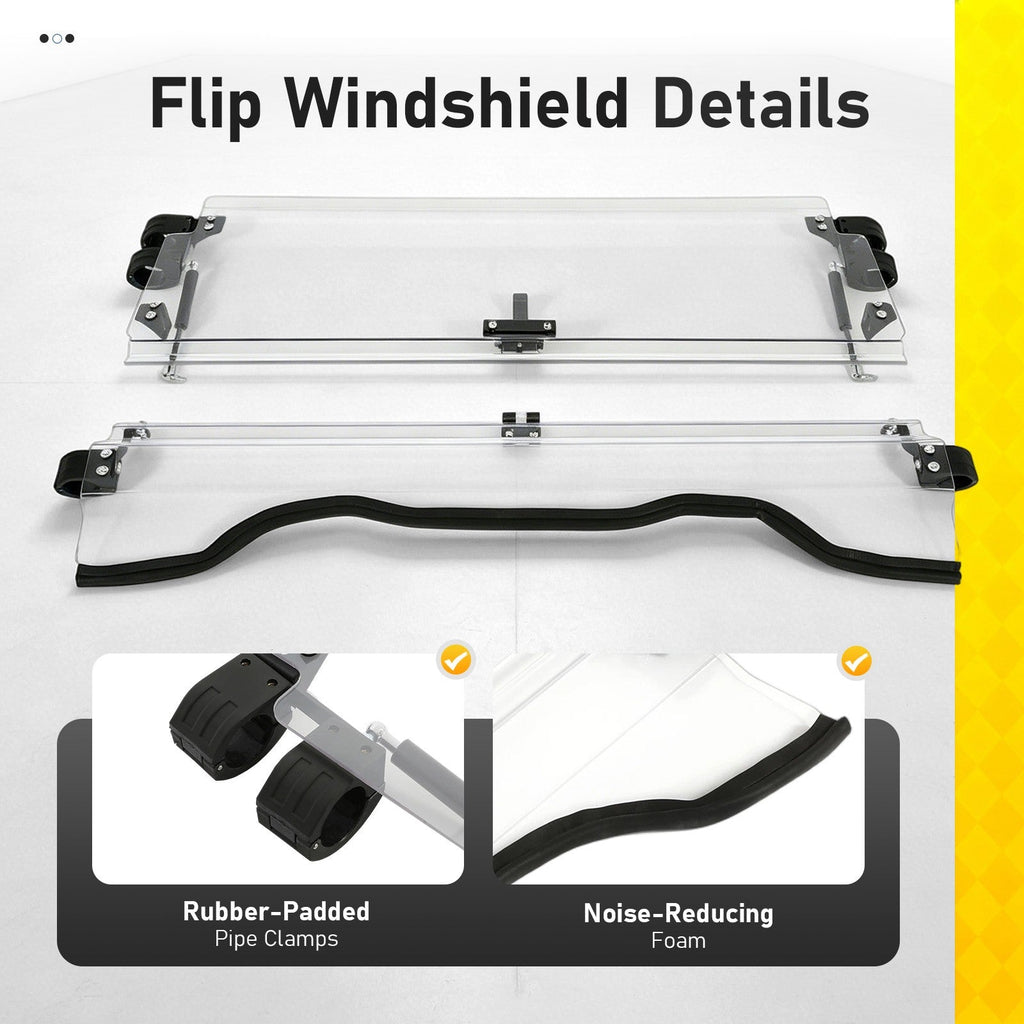 Upgraded 2-IN-1 Flip Windshield Scratch Resistant For Honda Pioneer 700 14-26