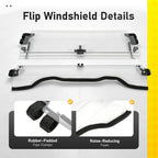 Upgraded 2-IN-1 Flip Windshield Scratch Resistant For Honda Pioneer 700 14-26