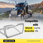 For Mack Granite CV713 T/A Grille Bracket Holder Surround Molding Chrome ABS