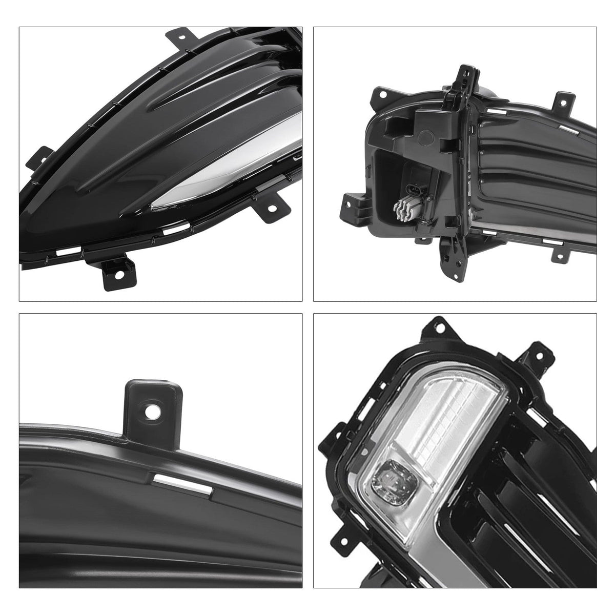 2PCS For Ford Edge 2019-2024 LED Front Bumper Fog Lights Lamp w/ Cover Bezel Kit