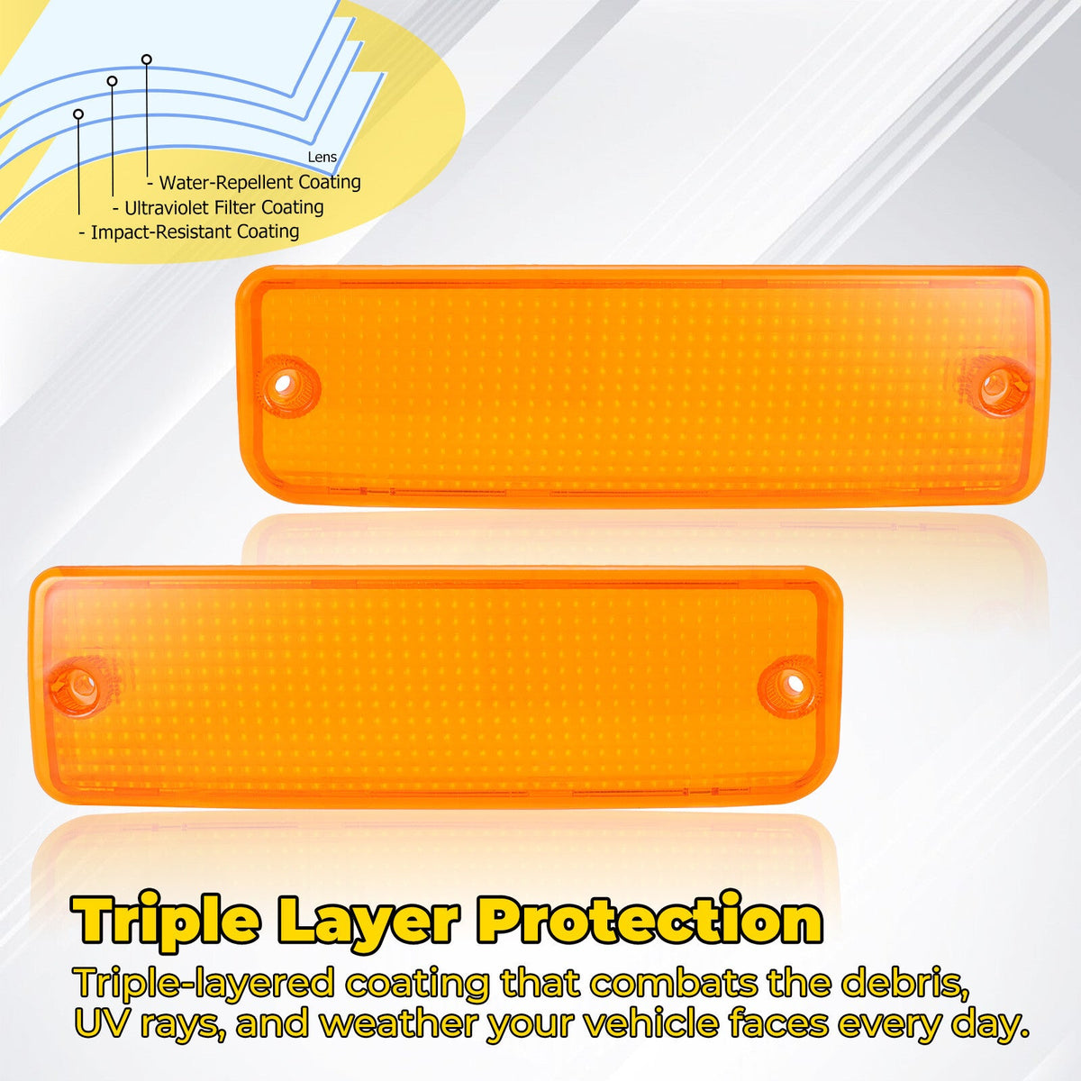 New Turn Signal Parking Bumper Light Lens For Toyota Pick-Up Truck 2WD 1992-1995