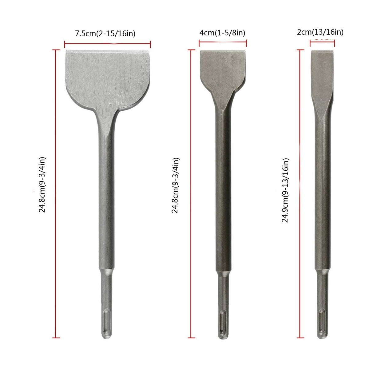SDS Plus Hammer Drill Chisel Set, Rotary Hammer Bits for Tile Masonry Concrete