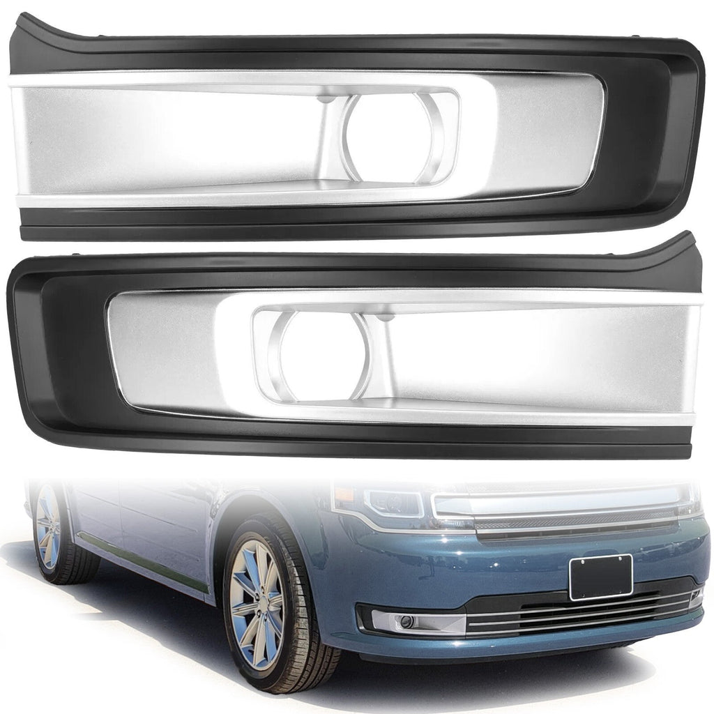 Pair Fog Lights Bezel Trim Cover Driver & Passenger Side for Ford Flex 2013-2019