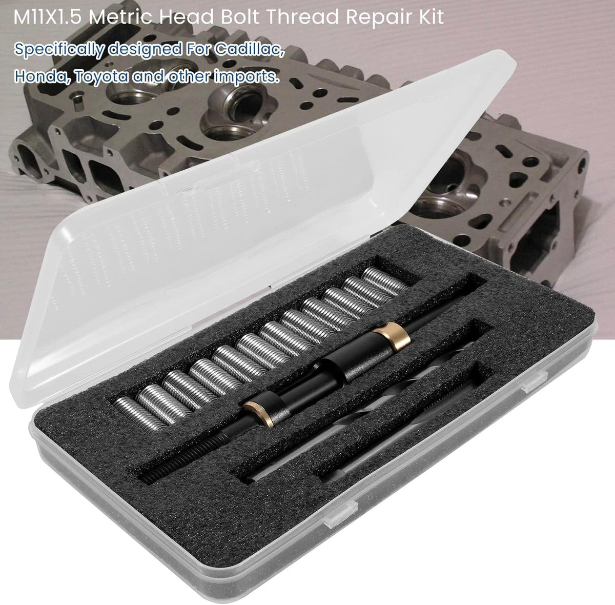 M11x1.5 Head Bolt Thread Repair Kit 35119S for Cadillac Honda Toyota GM 4.0/4.2L