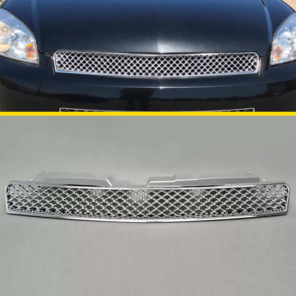 Fits Chevy Impala Limited 2006-2016 Chrome Mesh Front Hood Upper Bumper Grille