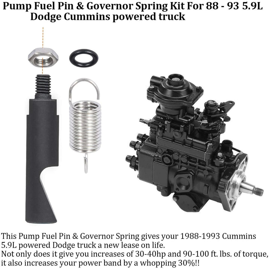 Pump Fuel Pin & 3200 RPM Governor Spring Kit for 1988-1993 Dodge Cummins 5.9L VE