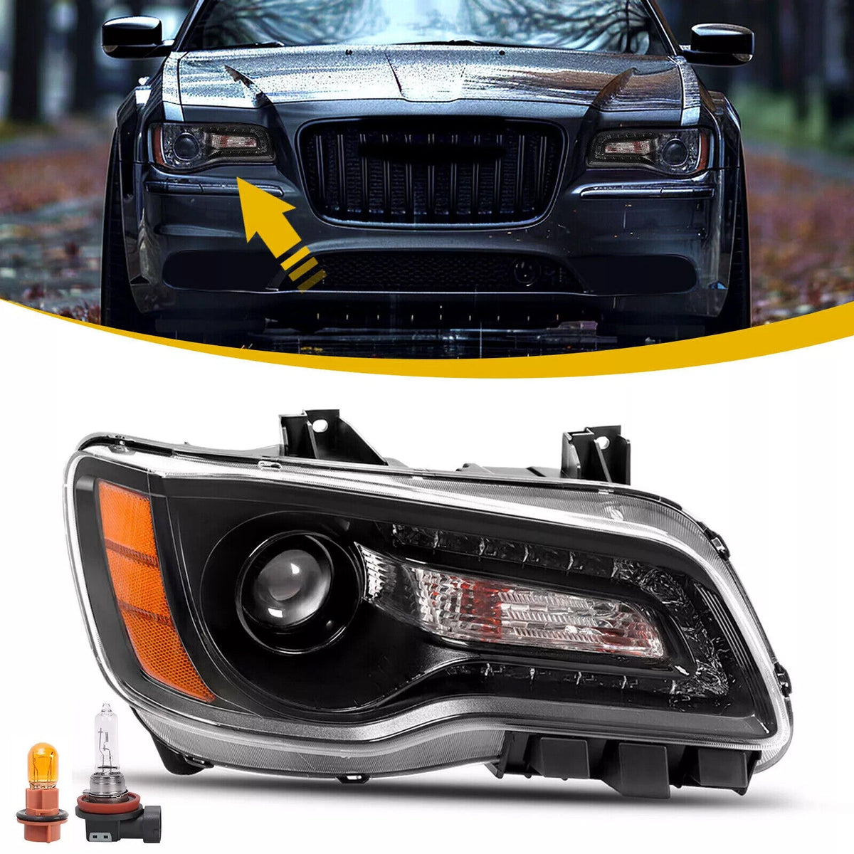 Passenger Projector Headlight Clear Lens For Chrysler 300 2011-2023 #68085416AF