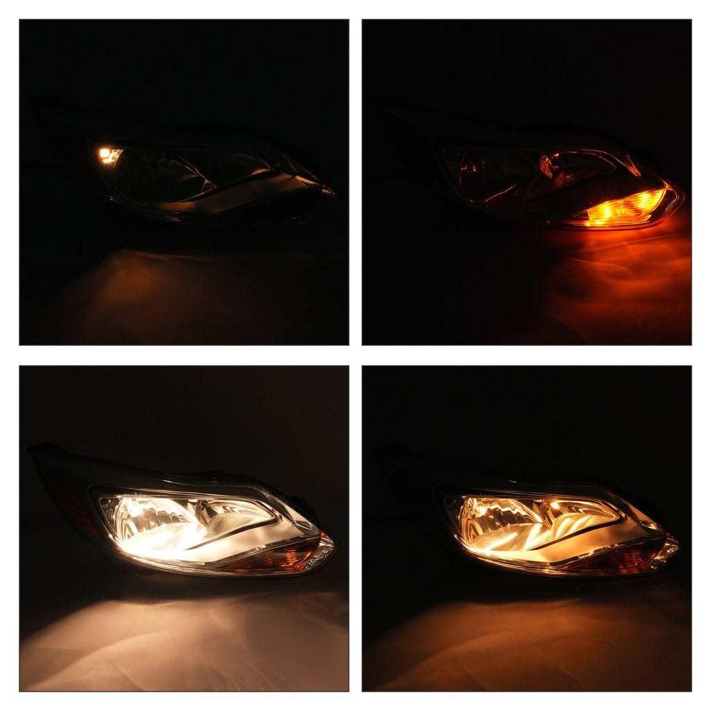 For Ford Focus 2012-2014 Headlights Headlamp Light Driver & Passenger Left+Right