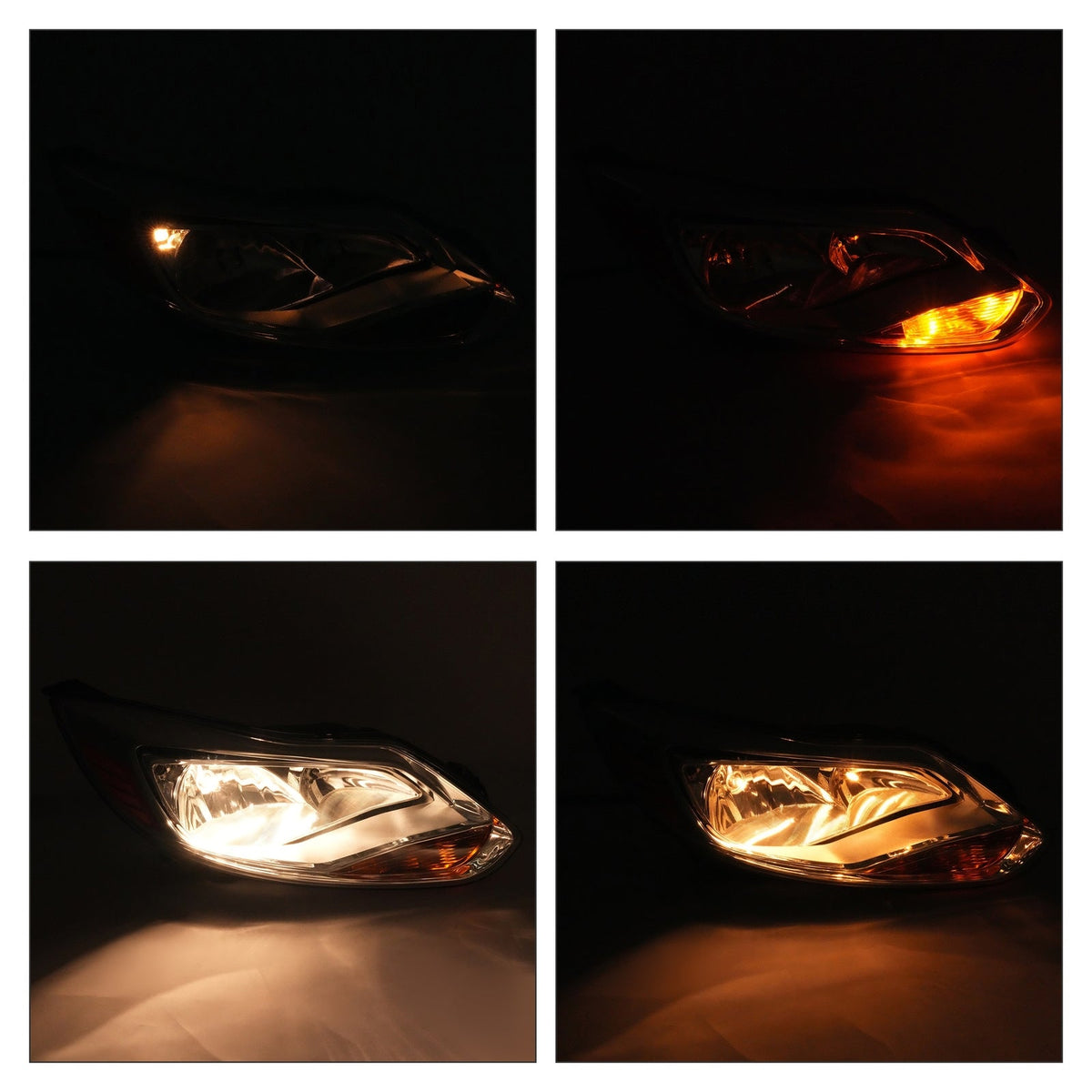 For Ford Focus 2012-2014 Headlights Headlamp Light Driver & Passenger Left+Right