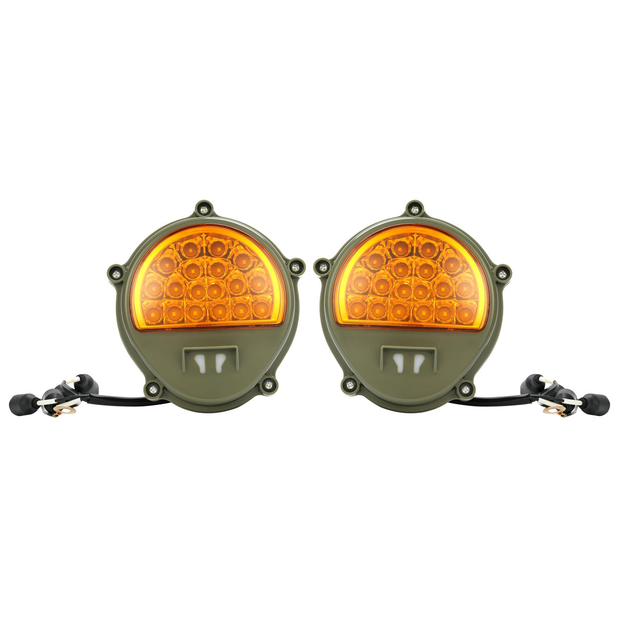 2x New LED Front Turn Signal Lights Yellow Lens For Humvee M35 M998 #12422957