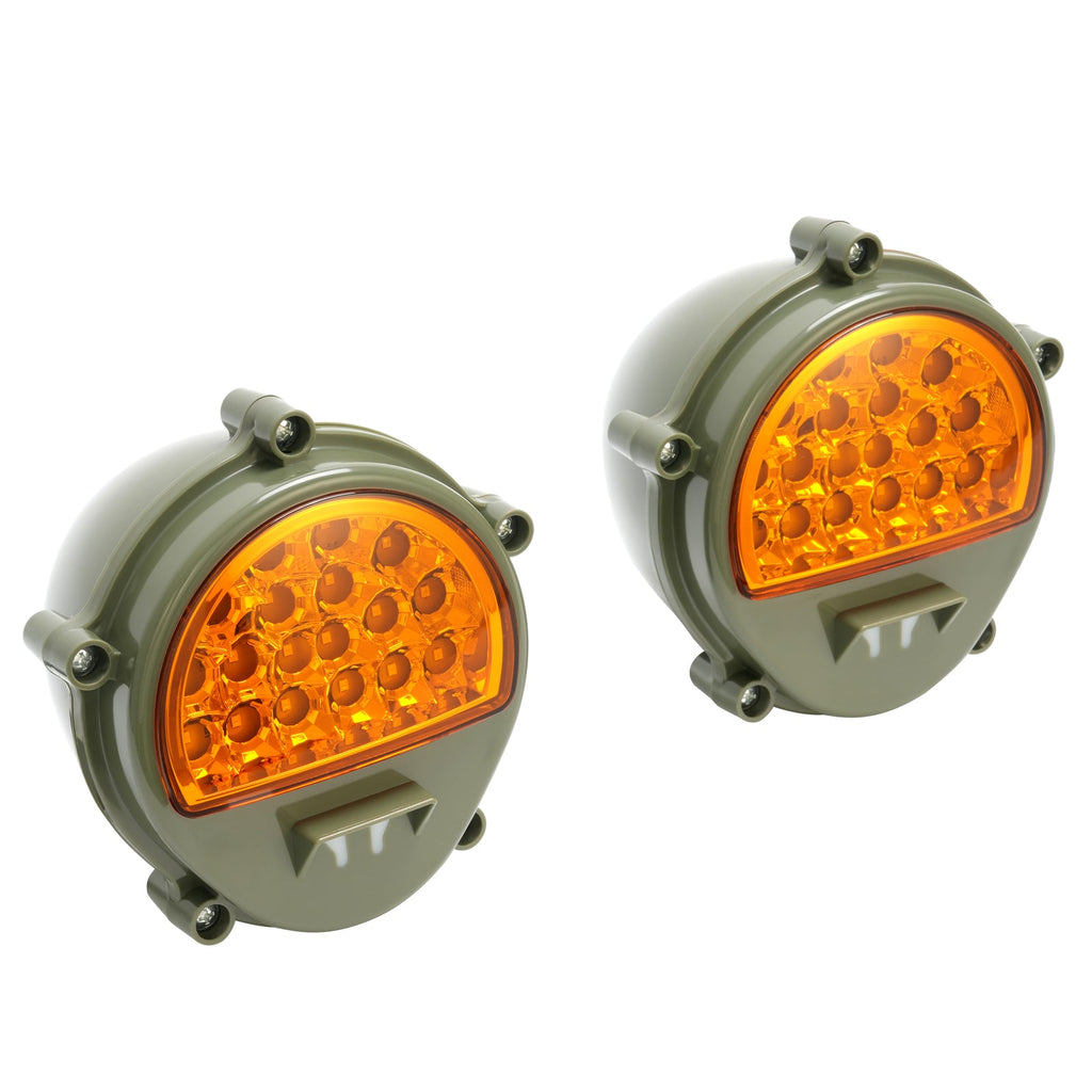 2x New LED Front Turn Signal Lights Yellow Lens For Humvee M35 M998 #12422957